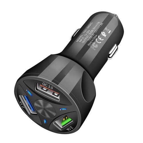 Chargeur De Voiture Qc3.0 3 Usb 5v, Charge Rapide, Universel, Pour Iphone X, 7, 8, Ipad, Xiaomi, Samsung, Huawei, P30