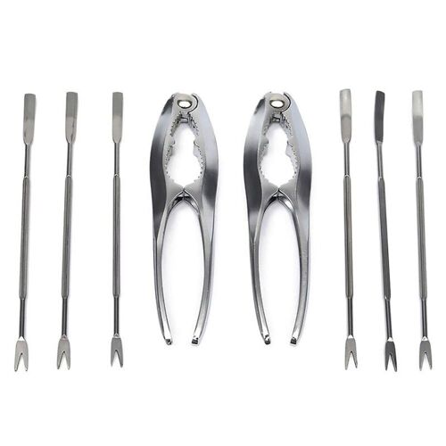 Ensemble De 8 Pinces En Noyer, Outil Pour Manger Du Crabe, Aiguilles De Crabe, Fourchettes À Fruits De Mer