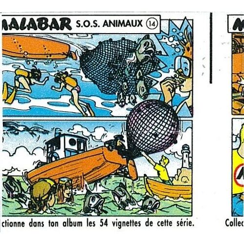 Image Vignette Bubble Gum Chewing Gum Malabar Sos Animaux N°14 - Dessin Brice Goepfert - 1991 - 6x6,5 Cm