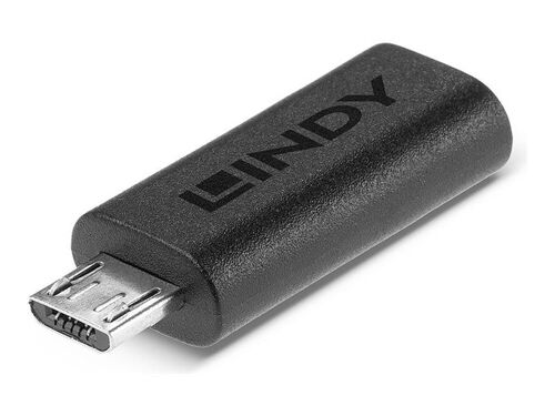 Lindy - Adaptateur USB - 24 pin USB-C (F) pour Micro-USB Type B (M) - USB 2.0 - noir