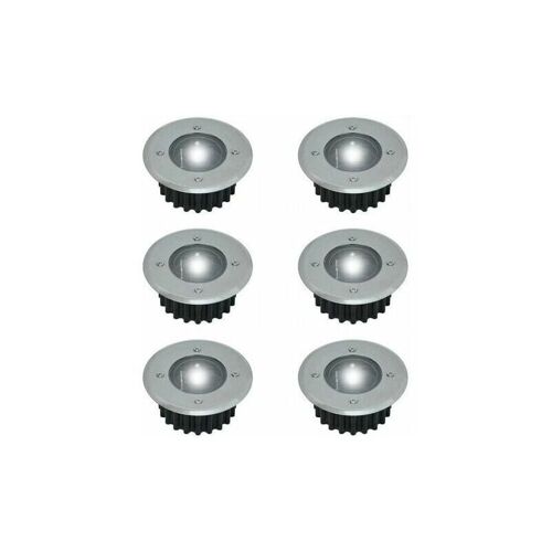 Spot Encastrable Exterieur Sol,Lot De 6 Spots Led Solaires Encastrables Au Sol - Ronds - Diametre : 85 Mm - Exterieur Resistant Au Pietement - Facade En Acier Inoxydable - 6 Lampes Solaires Goodnice
