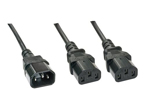 Lindy - Répartiteur d'alimentation - IEC 60320 C14 pour power IEC 60320 C13 - 1 m - moulé - noir