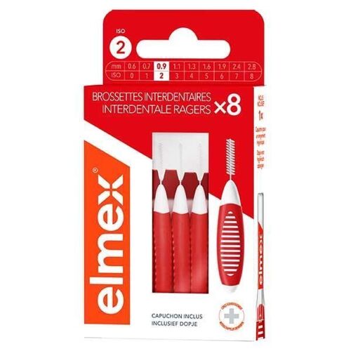 Brossettes Interdentaires Elmex - Taille 2 - 0,9mm - Pack De 8 Brossettes 