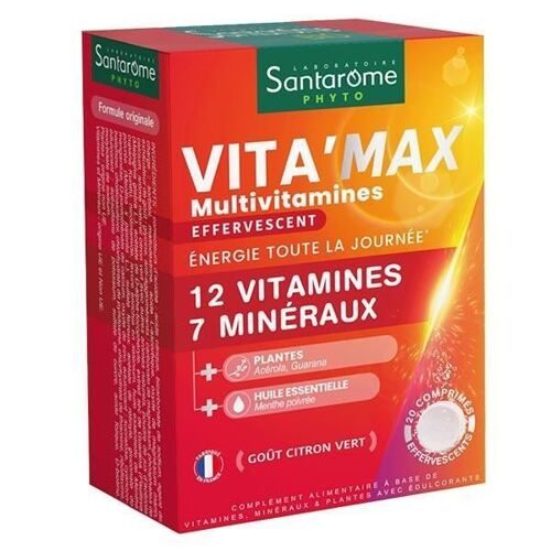 Santarome Bio Vita'max Multivitamines Effervescent Energie 30 Comprimés 