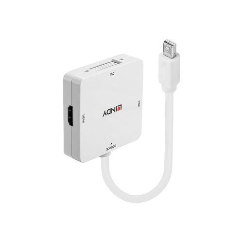 Lindy Mini DisplayPort 1.2 to HDMI, VGA & DVI-D Active Adapter Converter - Convertisseur vidéo - DisplayPort - DVI, HDMI, VGA