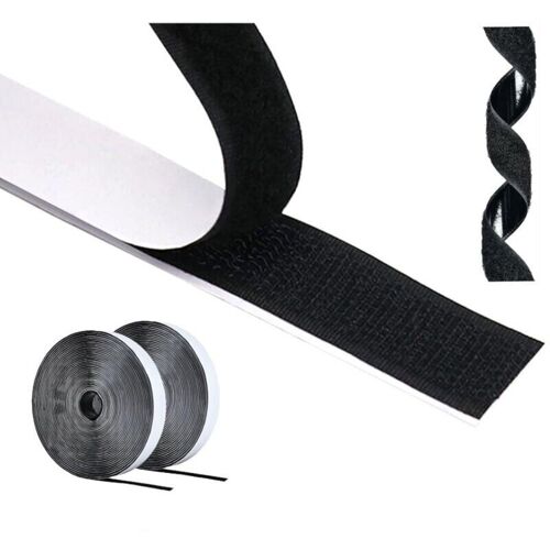 Lot de 2 velcro double face,20mm8M Velcro Autocollant Velcro Adhesif Puissant,Scratch Double Face Rubans Adhesifs Bande Ruban Scratch,Pour Moustiquaire Fenetre,Bricolage Et l'artisanat goodnice