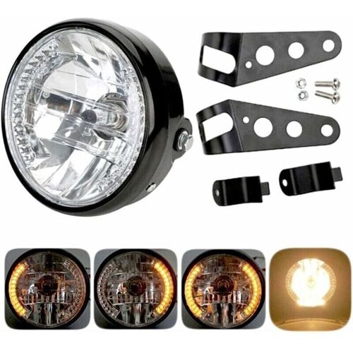 Phare De Moto Rond Projecteur Led Avec Support De Montage Led Halogene 12v 7"" Goodnice