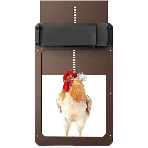 Accessoire Poulailler¿Kit De Porte De Poulailler Automatique, Porte De Poulailler Automatique Alimentee Par Batterie Avec Minuterie Et Capteur De Lumiere, Accessoires De Poulailler Goodnice