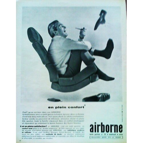 (Pub) Publicite Ancienne (Mars 1963) Les Assises, Pouf, Fauteuils,  " Airborne " Esthetique, Design Signée Par Geoffroy, Mourgue, Daniel Bernard, .... (Photo Genest)