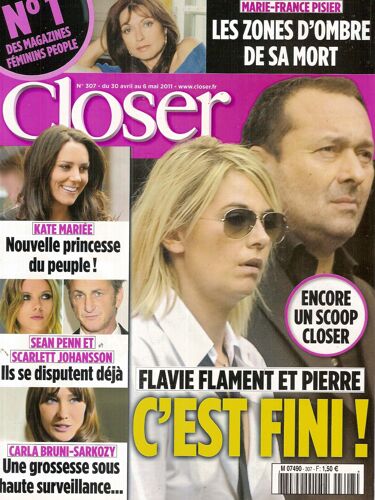 Closer 0307 Flavie Flament & Pierre : C'est Fini ! Marie-France Pisier, Kate Middleton, Carla Bruni