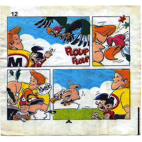Image Vignette Bubble Gum Chewing Gum Malabar N°12 Époque 1 - Dessin Philippe Poncet De La Grave - 1978/79 - 6x6,5 Cm