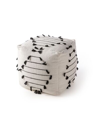 Pouf Bo Ivory 45x45x45 Cm - Tapis Style Berbère