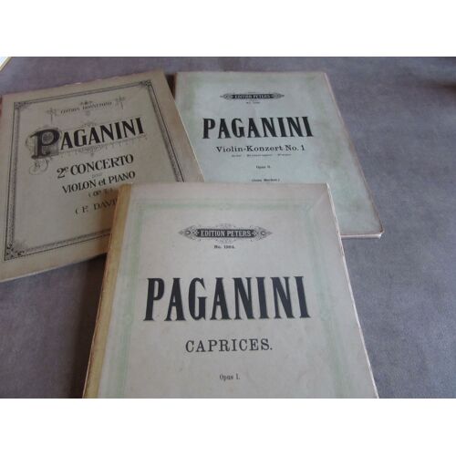 3 Partitions Paganini Caprices Opus 1 N ° 1984 2 Concerto Pour Violon Et Piano Op 7 F David :: Violin Konzert N 1 Es Dur Mi Bemol Majeur E Major N 1991 Peters Edition