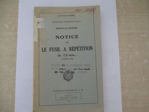 Notice Fusil À Répétition De 7,5 Mm Modèle 1936