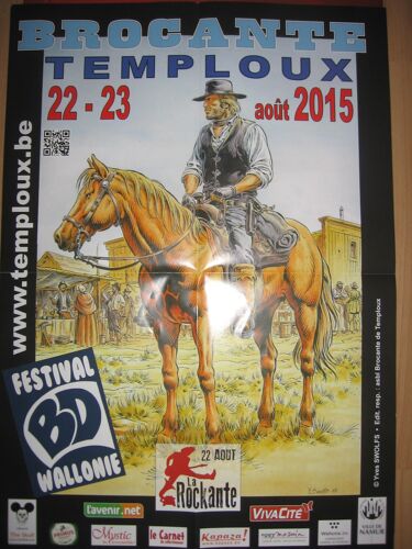 Affiche Swolfs Yves Brocante Temploux 2015 (Lonseome Durango...)