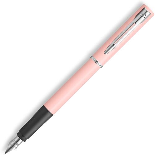 Waterman Stylo Plume Allure Rose Pastel Pointe Fine 6 Cartouches Courtes Bleues
