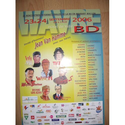 Affiche Van Hamme Jean Festival Bd Wavre 2006 (Thorgal Lady S Largo Winch...)
