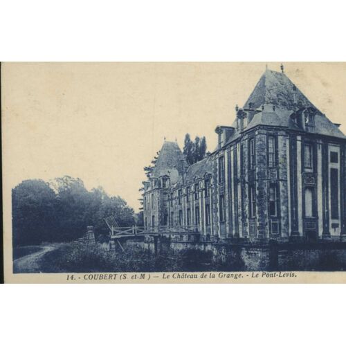 Carte Postale De Coubert (Seine Et Marne) Le Château Et La Grange, Le Pont-Levis (Réf.14)