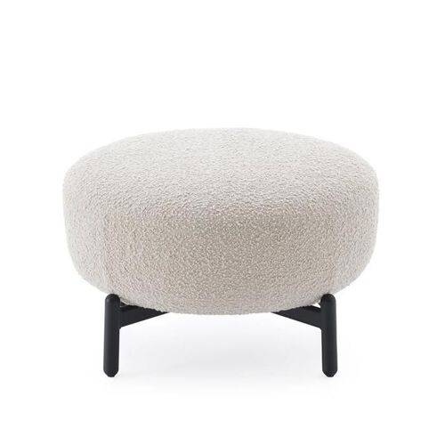 KARTELL pouf repose-pieds LUNAM tissu CURLY (Blanc - Acier verni et tissu)