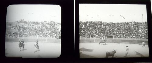 Corrida De Bayonne, Lot De 8 Photos Sur Plaques De Verre 1900-1910