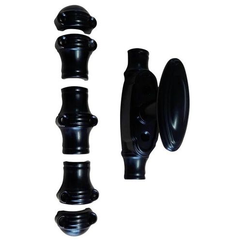 Crémone décorative fonctionnelle MAP noir mat à bouton - avec accessoire - 38454