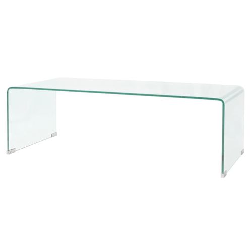 Vidaxl Table Basse 98x45x30 Cm Verre Trempé Transparent