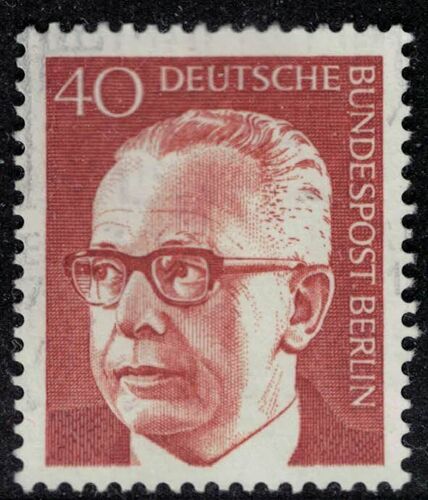 Allemagne 1971 Oblitéré Used Dr Gustav Heinemann Ancien Président Fédéral 40 Pfennig Rouge Orangé Foncé Su