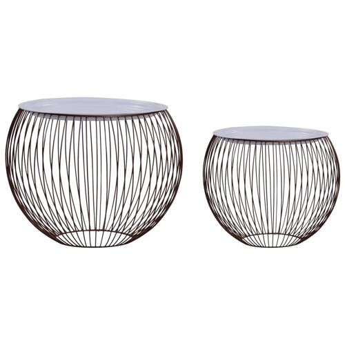 Vidaxl Tables Basses 2 Pcs Doré