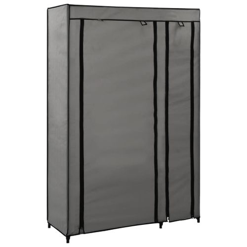 Vidaxl Garde-Robe Pliable Gris 110x45x175 Cm Tissu