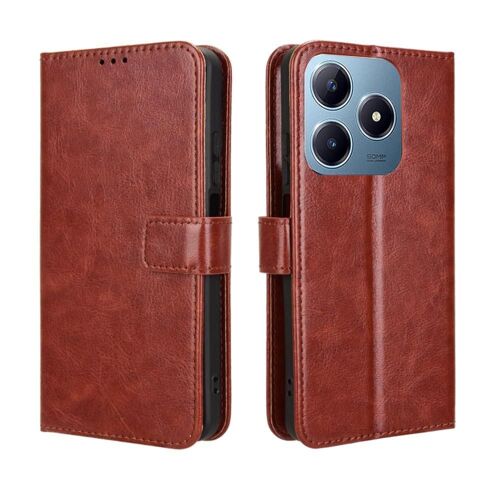 Étui Pour Realme Narzo N63 4g Magnétique Couverture Rabotant Portefeuille Titulaire De La Carte - Le Brun