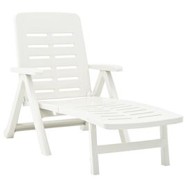 Vidaxl Chaise Longue Pliable Plastique Blanc