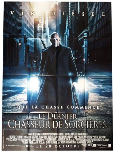 Le Dernier Chasseur De Sorcières /The Last Witch Hunter - Véritable Affiche De Cinéma Pliée - Format 120x160 Cm-De Breck Eisner Avec Vin Diesel, Rose Leslie, Elijah Wood, Ólafur Darri Ólafsson - 2015
