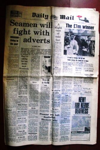 Daily Mail June 1966 Seamen Will Fight With Adverts