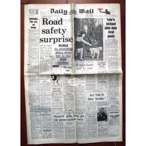Daily Mail 30 Janvier 1967.Road Safety Surprise.