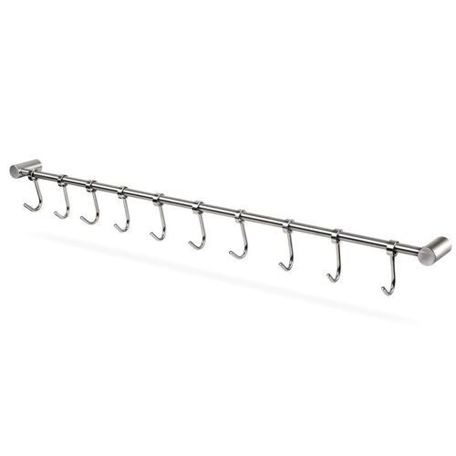 cuisine Rail support mural ustensile suspendu support en acier inoxydable cintre crochets pour outils de cuisine Pot serviette 10 crochet coulissant