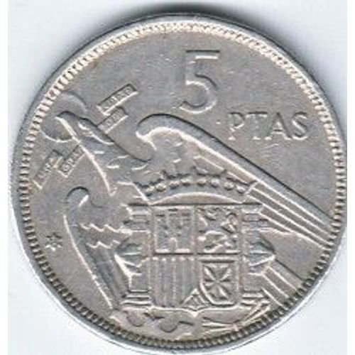 Espagne = Monnaie De 5 Pesetas, Année 1957, Année 1973 Dans L'étoile, En Cupronickel, Francisco Franco