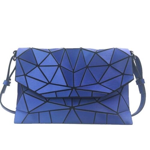 New Geometric Evening Bag Women Chain Shoulder Bags Girls Folding Handbags And Purse Luminous Casual Clutch Messenger Bag, Bleu
