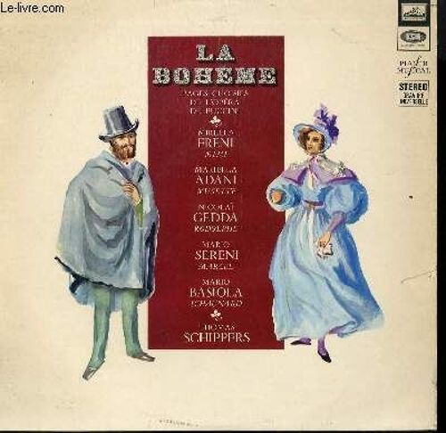 Disque Vinyle 33t Pages Choisies De La Boheme, Opera En 4 Actes. Par Les Choeurs Et L'orchestre Du Teatro Dell'opera Di Roma Sous La Direction De Thomas Schippers