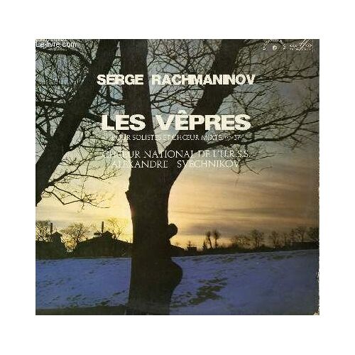 2 Disques Vinyle 33t Les Vêpres Pour Solistes Et Choeur Mixte, Op 37. Par Les Choeurs National De L'urss Sous La Direction De Alexandre Svechnikov