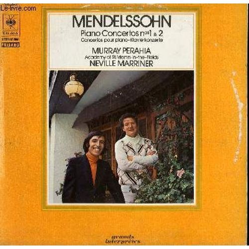 Disque Vinyle 33t Piano Concertos N°1 Et 2 . Concertos Pour Piano - Klavierkonzert. Par L'academy Of St Martin In The Fields Sous La Direction De Neville Larrinier Avec Murray Perahia Au ...