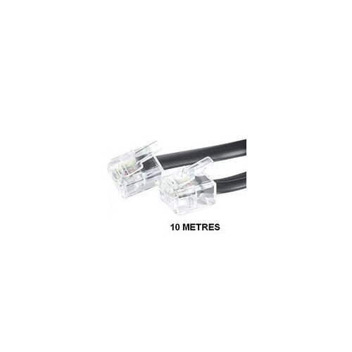 goobay - Câble de téléphone - RJ-11 (M) pour RJ-11 (M) - 10 m - noir