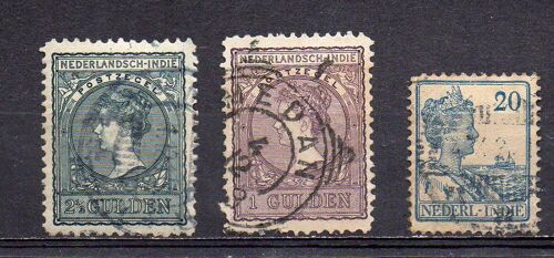 Indes Néerlandaises- 3 Timbres Oblitérés- Reine Wilhelmine