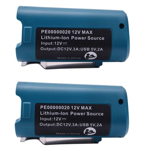 2X Source D'Alimentation USB pour Pe00000020 Adaptateur de Chargeur Convertisseur Chauffé Jackets 10.8V / 12V Lithium-Ion Bl1013 Bl1014
