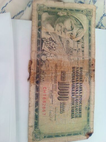 Billet 1000 Dinar Yougoslavie 1981