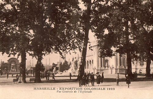 Carte Postale Ancienne, France, Bouches Du Rhône ( 13 ), Marseille, Exposition Coloniale, Vue Générale De L'esplanade