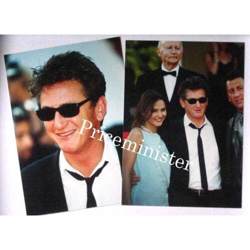 Lot De 2 Photos Sean Penn Virginie Le Doyen  Festival De Cannes French Riviera  -  Format 15x21cm