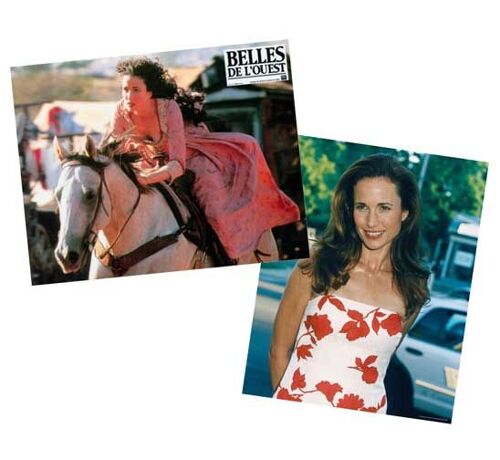 Lot De 2 Photos Andie Macdowell  -   Format 20x25cm Et 21x27cm