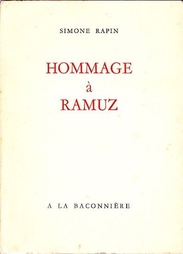 Hommage À Ramuz.