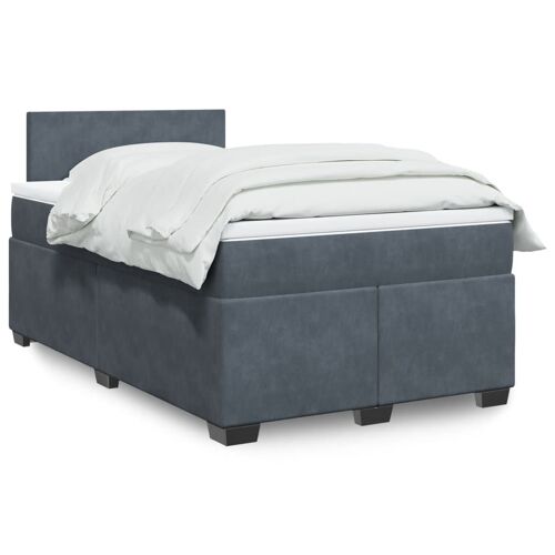 vidaXL Sommier à lattes de lit et matelas Gris foncé 120x200cm Velours