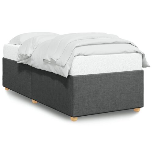 vidaXL Cadre de lit sans matelas tissu gris foncé une place